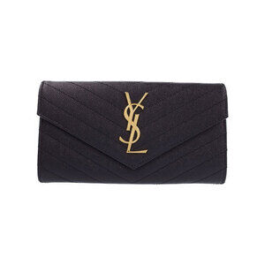 SAINT LAURENT Paris Monogram Flap Wallet Bi fold Long